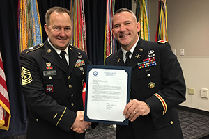 Agency Sergeant Major mentoring future communicators